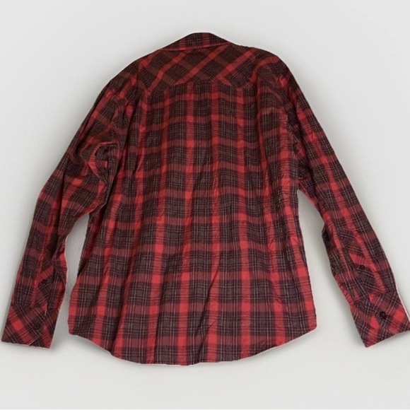 Toad & Co Horny Toad Organic Cotton M Red Plaid Long Sleeve Button Up Shirt - Picture 2 of 10